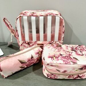 Floral Pink Travel Bag Set -3 bags